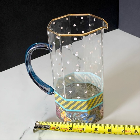 Garland Glass Pitcher by Mackenzie Childs - Picture 7 of 10